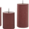 Intratuin Anna's Collection LED Kerzen Set Riba rosa D 7,5 H 10 / 12,5 / 15 cm 3 St.| Led Kerzen