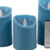 Intratuin Anna's Collection LED Kerzen Set blau D 7,5 H 10 / 12,5 / 15 cm 3 St.| Led Kerzen