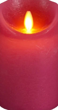 Intratuin Anna's Collection LED Kerze Rustic fuchsia D 7,5 H 12,5 cm| Led Kerzen