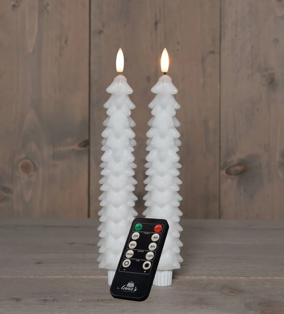 Intratuin Anna's Collection LED Stabkerze Rambu weiß D 2,2 H 23 cm| Led Kerzen