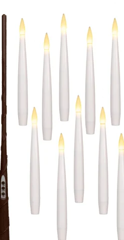 Intratuin Anna's Collection LED Stabkerze schwebend weiß D 2 H 15 cm 10 St.| Led Kerzen