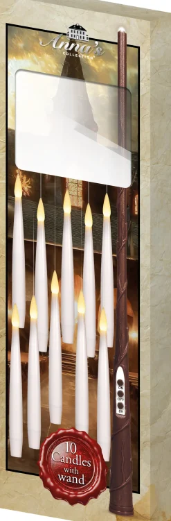 Intratuin Anna's Collection LED Stabkerze schwebend weiß D 2 H 15 cm 10 St.| Led Kerzen