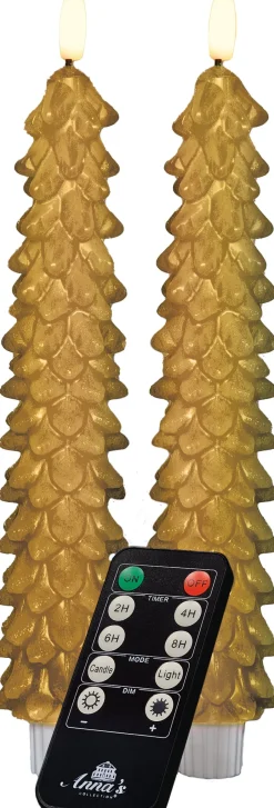 Intratuin Anna's Collection LED Stabkerze Rambu gold D 2,2 H 23 cm| Led Kerzen