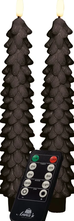 Intratuin Anna's Collection LED Stabkerze Rambu schwarz D 2,2 H 23 cm| Led Kerzen