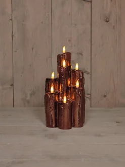 Intratuin Anna's Collection LED Stumpenkerze bronze 15 x 15 x 25 cm| Led Kerzen