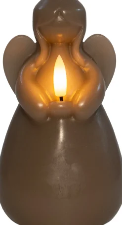Intratuin Anna's Collection LED Stumpenkerze Ange taupe D 8 H 14,5 cm| Led Kerzen
