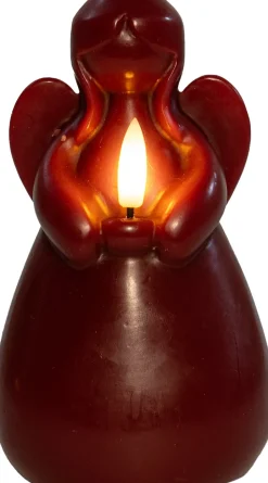 Intratuin Anna's Collection LED Stumpenkerze Ange bordeaux D 8 H 14,5 cm| Led Kerzen