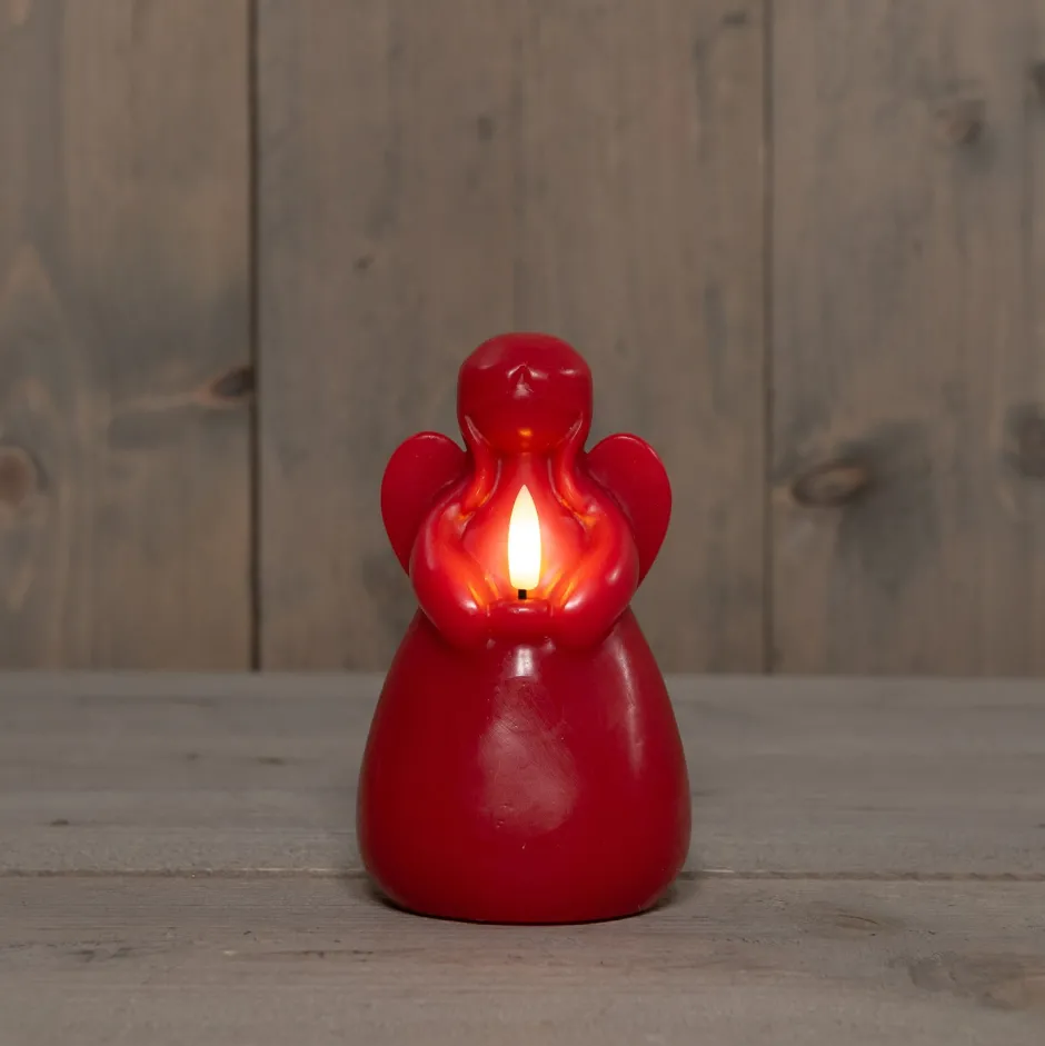 Intratuin Anna's Collection LED Stumpenkerze Ange rot D 8 H 14,5 cm| Led Kerzen
