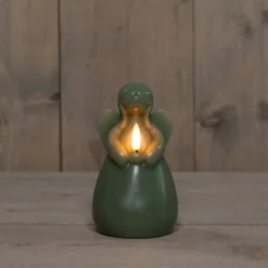 Intratuin Anna's Collection LED Stumpenkerze Ange grün D 8 H 14,5 cm| Led Kerzen