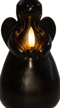 Intratuin Anna's Collection LED Stumpenkerze Ange schwarz D 8 H 14,5 cm| Led Kerzen