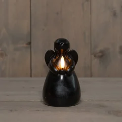 Intratuin Anna's Collection LED Stumpenkerze Ange schwarz D 8 H 14,5 cm| Led Kerzen