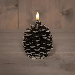 Intratuin Anna's Collection LED Stumpenkerze Podo Tannenzapfen braun D 12 H 10 cm| Led Kerzen