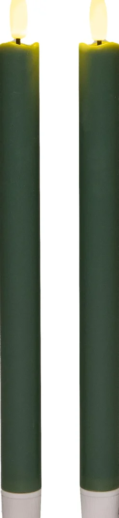Intratuin Anna's Collection LED Tafelkerze Larni grün D 2,1 H 25 cm 2 St.| Led Kerzen