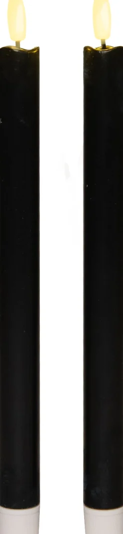 Intratuin Anna's Collection LED Tafelkerze Larni schwarz D 2,1 H 25 cm 2 St.| Led Kerzen