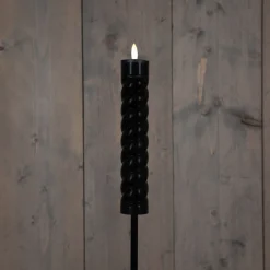 Intratuin Anna's Collection Solarfackel Swirl schwarz D 4 H 97 cm| Fackeln & Outdoor-Kerzen|Solar Gartenleuchten