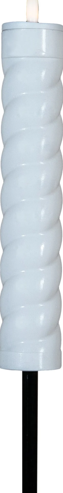 Intratuin Anna's Collection Solarfackel Swirl weiß D 4 H 97 cm| Fackeln & Outdoor-Kerzen|Solar Gartenleuchten