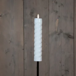 Intratuin Anna's Collection Solarfackel Swirl weiß D 4 H 97 cm| Fackeln & Outdoor-Kerzen|Solar Gartenleuchten