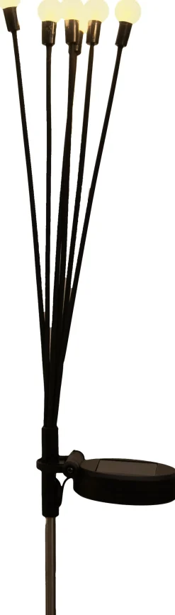 Intratuin Anna's Collection Solarstecker Fireflies schwarz 6,5 x 5 x 38,5 cm warm weiß| Gartenstecker|Solar Gartenleuchten
