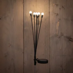 Intratuin Anna's Collection Solarstecker Fireflies schwarz 6,5 x 5 x 38,5 cm warm weiß| Gartenstecker|Solar Gartenleuchten