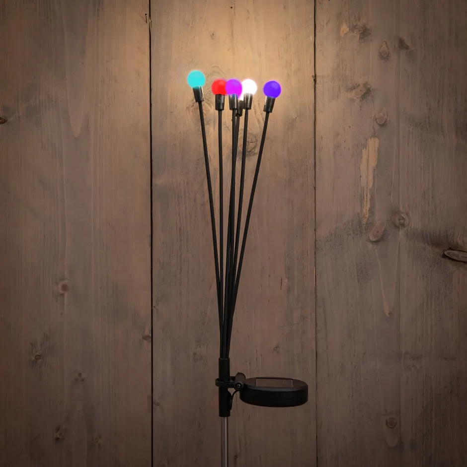 Intratuin Anna's Collection Solarstecker Fireflies schwarz 6,5 x 5 x 38,5 cm multi| Gartenstecker|Solar Gartenleuchten