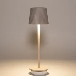 Intratuin Anna's Collection Tischlampe Ribbel beige D 9 H 27 cm| Tischleuchten