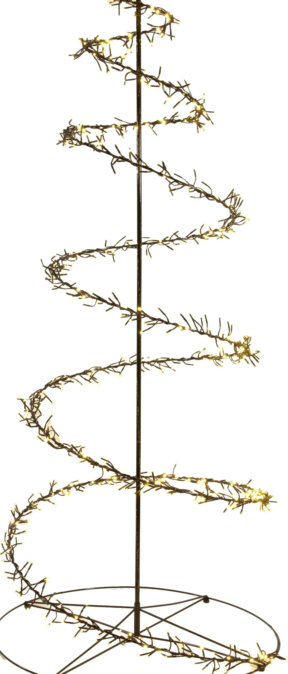 Intratuin Anna's Collection Weihnachtsbaum Swirl schwarz mit 480 extra warm / warmweiß leuchtenden Lichtern D 67 H 120 cm| Alternative Weihnachtsbäume