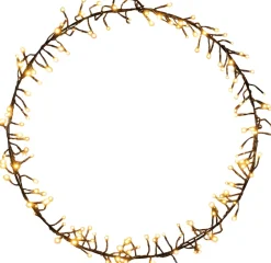 Intratuin Anna's Collection Weihnachtskranz schwarz mit 156 extra warmen Lichtern D 52 H 5 cm| Weihnachtskränze