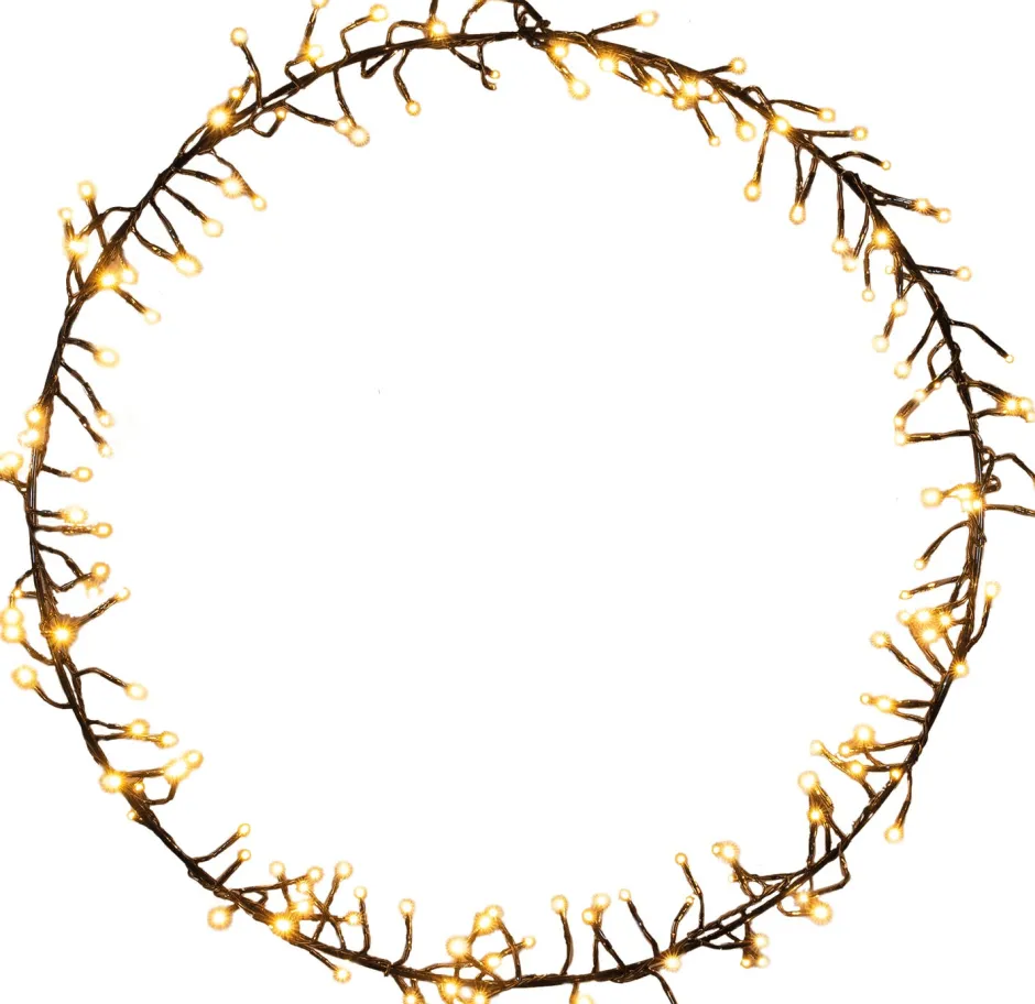 Intratuin Anna's Collection Weihnachtskranz schwarz mit 156 extra warmen Lichtern D 52 H 5 cm| Weihnachtskränze