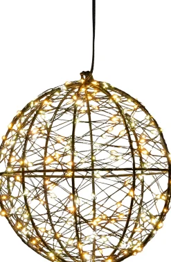 Intratuin Anna's Collection Weihnachtsanhänger Kugel mit Beleuchtung D 18 cm| Weihnachtsdeko Zum Aufhängen