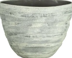 Intratuin Bela Arte Blumentopf Dick 37 x 15,5 x 27 cm Zement Streifen| Blumentöpfe|Blumentöpfe & Pflanzgefäße