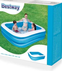 Intratuin Bestway Planschbecken für Kinder rechteckig blau 211 x 132 x 46 cm 6+| Pools & Planschbecken