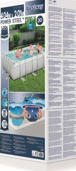 Intratuin Bestway Stahlrahmen-Pool Power Steel rechteckig 404 x 201 x 100 cm| Pools & Planschbecken
