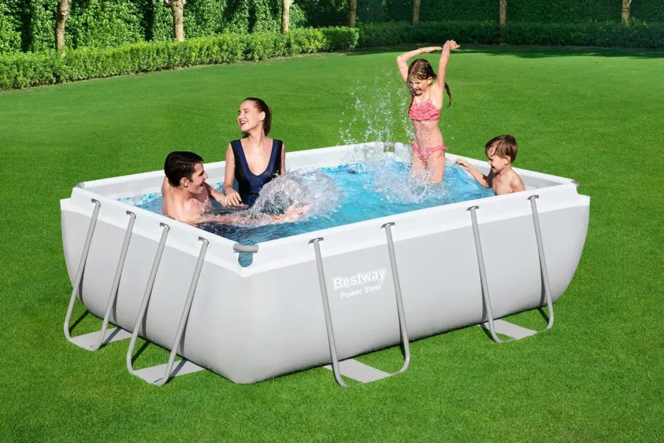 Intratuin Bestway Stahlrahmen-Pool Power Steel rechteckig 282 x 196 x 84 cm| Pools & Planschbecken