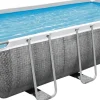 Intratuin Bestway Stahlrahmen-Pool Power Steel Rattan-Look rechteckig 549 x 274 x 122 cm| Pools & Planschbecken