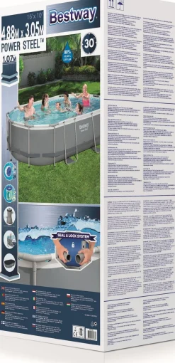 Intratuin Bestway Stahlrahmen-Pool Power Steel oval 488 x 305 x 107 cm| Pools & Planschbecken