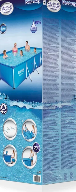 Intratuin Bestway Stahlrahmen-Pool rechteckig 400 x 211 x 81 cm| Pools & Planschbecken