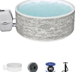 Intratuin Bestway Whirlpool aufblasbar Lay-Z-Spa Vancouver plus rund grau D 155 H 60 cm| Pools & Planschbecken