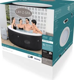 Intratuin Bestway Whirlpool aufblasbar Lay-Z-Spa Miami 2 rund schwarz D 180 H 66 cm| Pools & Planschbecken