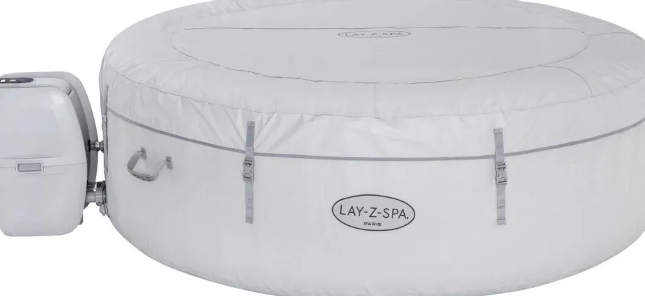 Intratuin Bestway Whirlpool aufblasbar Lay-Z-Spa Paris rund grau D 196 H 66 cm| Pools & Planschbecken