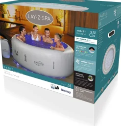 Intratuin Bestway Whirlpool aufblasbar Lay-Z-Spa Paris rund grau D 196 H 66 cm| Pools & Planschbecken