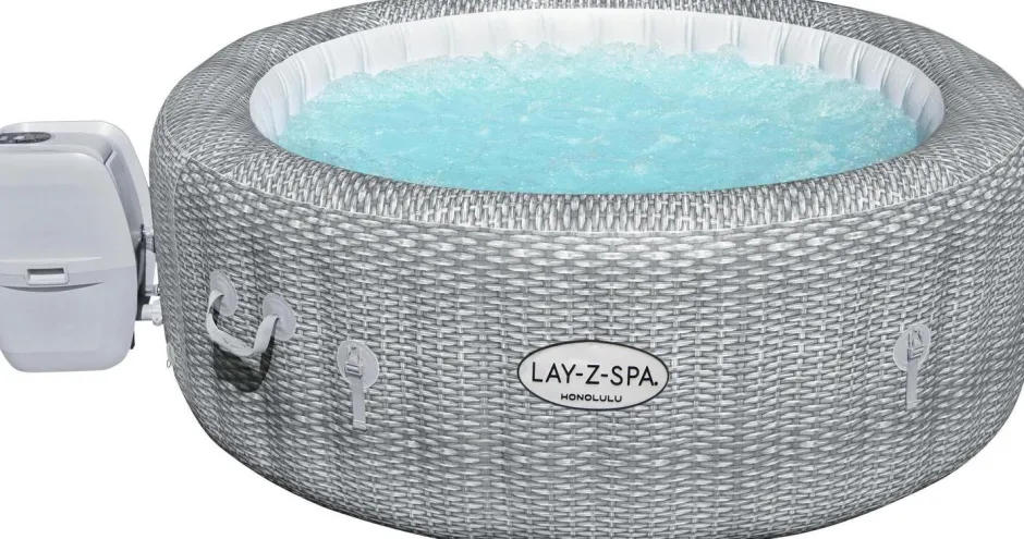 Intratuin Bestway Whirlpool aufblasbar Lay-Z-Spa Honolulu rund grau D 196 H 71 cm| Pools & Planschbecken