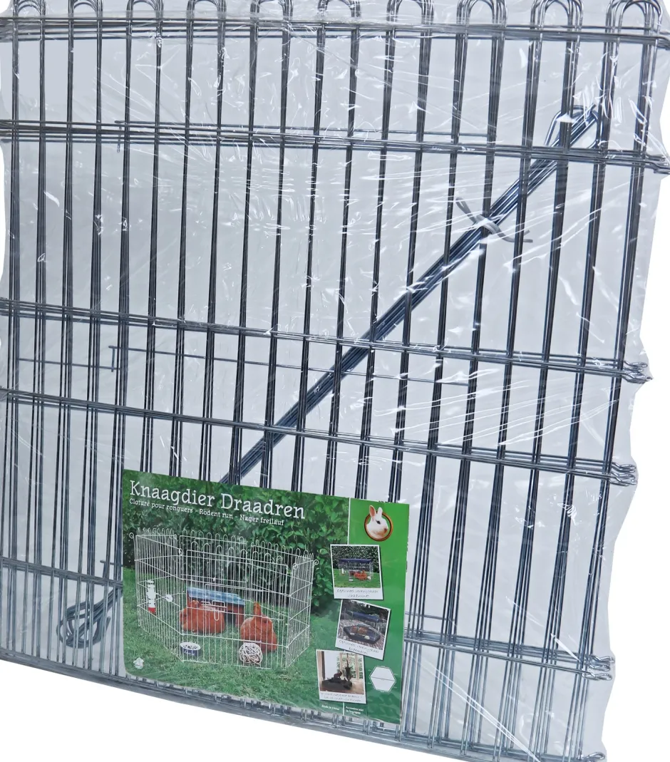 Intratuin Boon Kaninchengehege 6 Panele silber 60 x 67 cm| Kaninchengehege