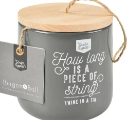 Intratuin Burgon & Ball Gartenschnur in Aufbewahrungsdose schwarz 11 x 11 x 11 cm| Rankhilfen|Bindematerial