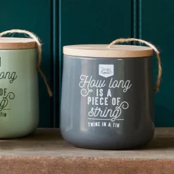 Intratuin Burgon & Ball Gartenschnur in Aufbewahrungsdose schwarz 11 x 11 x 11 cm| Rankhilfen|Bindematerial