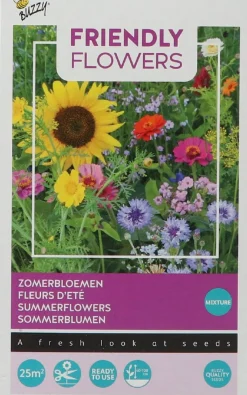 Intratuin Buzzy® Friendly Flowers Sommerblumen Blumen Samen-Mischung für 25 m²| Blühende Pflanzen|Saatgut