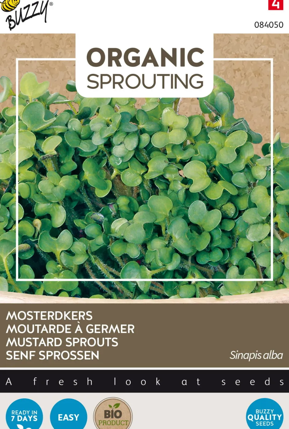 Intratuin Buzzy® Senfkresse (Sinapis alba) (BIO) Samen| Gemüsesamen|Saatgut