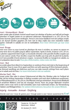 Intratuin Buzzy® Xotica Amsoi rot (Brassica juncea 'Red') Samen| Gemüsesamen|Saatgut