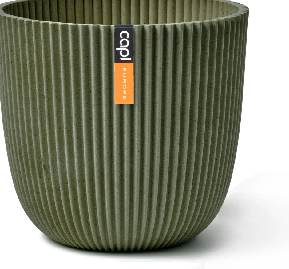 Intratuin Capi Europe Blumentopf Groove grün D 21,5 H 20 cm| Blumentöpfe & Pflanzgefäße|Blumentöpfe