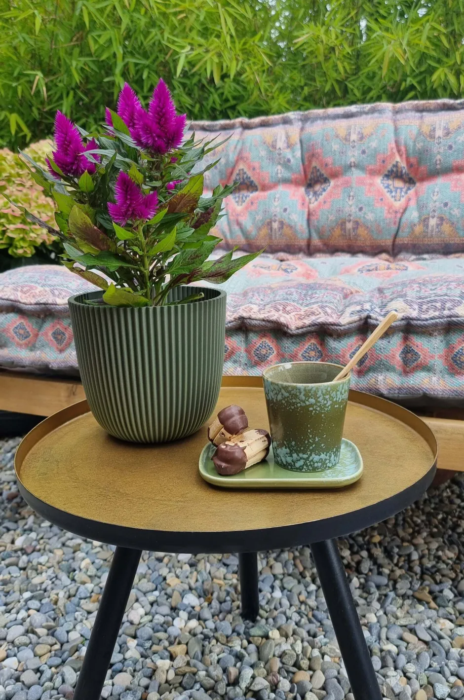 Intratuin Capi Europe Blumentopf Groove grün D 21,5 H 20 cm| Blumentöpfe & Pflanzgefäße|Blumentöpfe