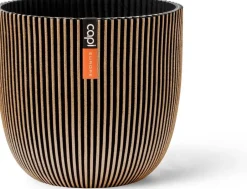 Intratuin Capi Europe Blumentopf Groove gold / schwarz D 16,5 H 15 cm| Blumentöpfe|Blumentöpfe & Pflanzgefäße